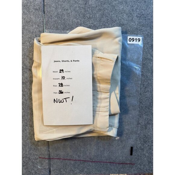 Max Studio Pants Womens Medium Paper Mid Rise Straight Leg Pockets Elastic Waist - Picture 6 of 6